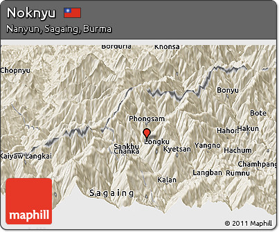 Shaded Relief Panoramic Map of Noknyu