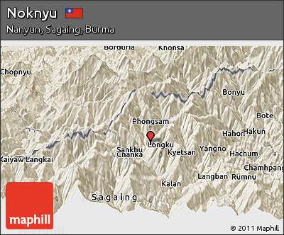 Shaded Relief Panoramic Map of Noknyu