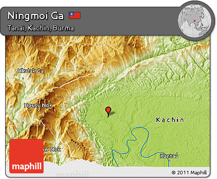 Physical 3D Map of Ningmoi Ga