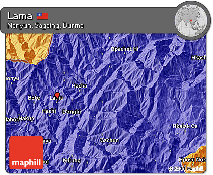 Political 3D Map of Lama