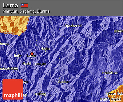Political 3D Map of Lama