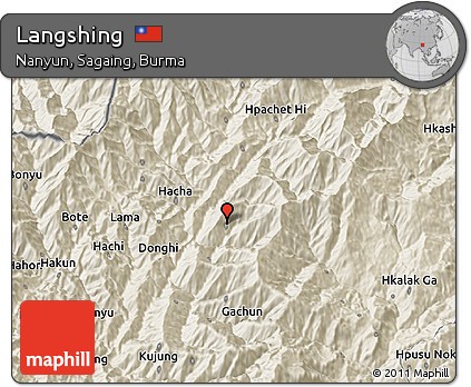 Shaded Relief 3D Map of Langshing