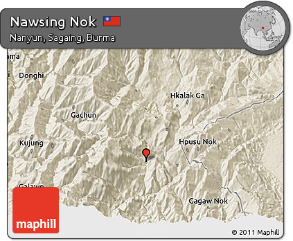 Shaded Relief 3D Map of Nawsing Nok