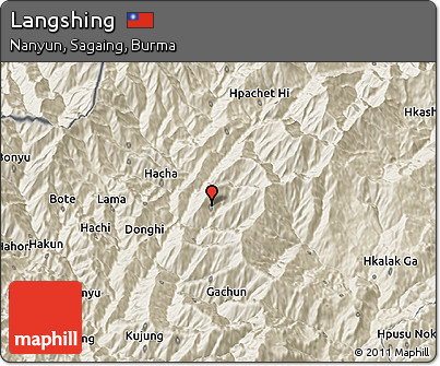 Shaded Relief 3D Map of Langshing