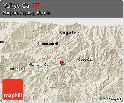 Shaded Relief 3D Map of Yukye Ga