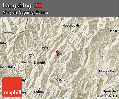 Shaded Relief 3D Map of Langshing