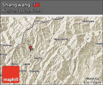 Shaded Relief 3D Map of Shangwang