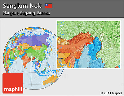 Political Location Map of Sanglum Nok