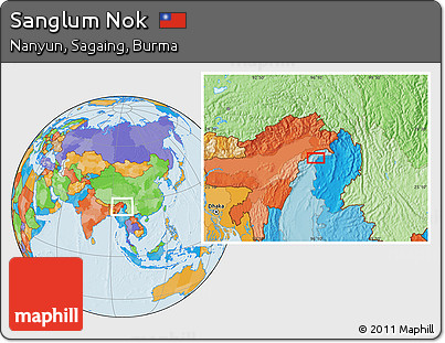 Political Location Map of Sanglum Nok