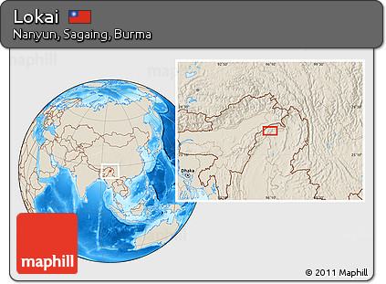 Shaded Relief Location Map of Lokai