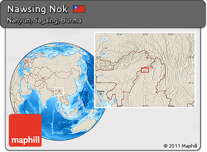 Shaded Relief Location Map of Nawsing Nok