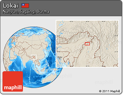 Shaded Relief Location Map of Lokai