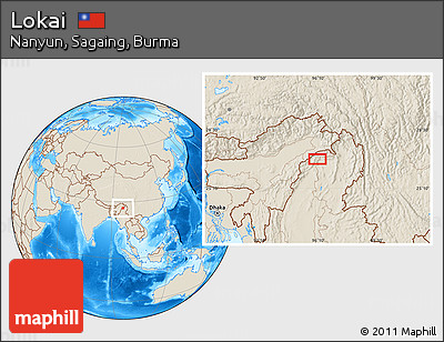 Shaded Relief Location Map of Lokai