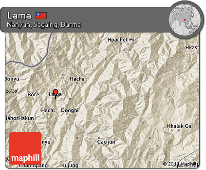 Shaded Relief Map of Lama
