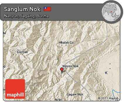 Shaded Relief Map of Sanglum Nok