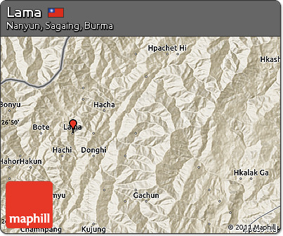 Shaded Relief Map of Lama
