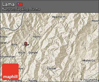 Shaded Relief Map of Lama