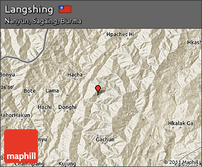 Shaded Relief Map of Langshing