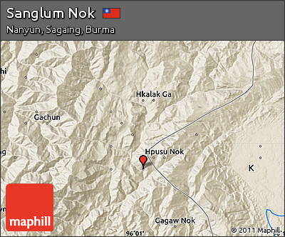 Shaded Relief Map of Sanglum Nok