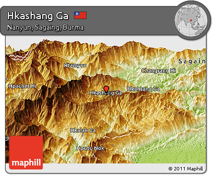 Physical Panoramic Map of Hkashang Ga