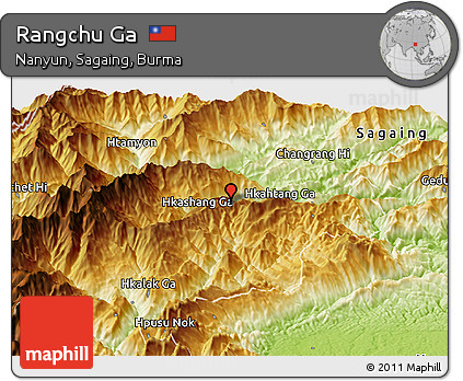 Physical Panoramic Map of Rangchu Ga