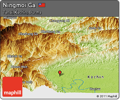 Physical Panoramic Map of Ningmoi Ga