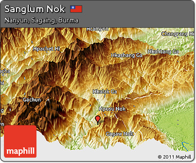 Physical Panoramic Map of Sanglum Nok
