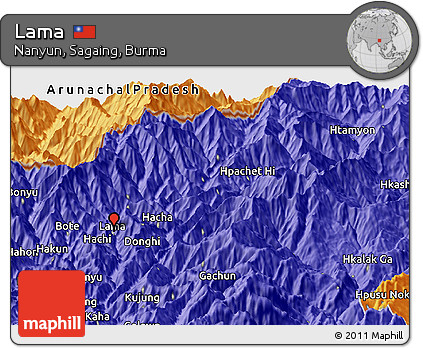 Political Panoramic Map of Lama