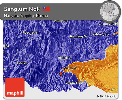 Political Panoramic Map of Sanglum Nok