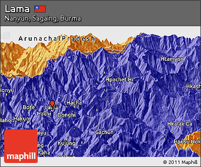 Political Panoramic Map of Lama