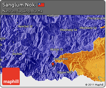 Political Panoramic Map of Sanglum Nok