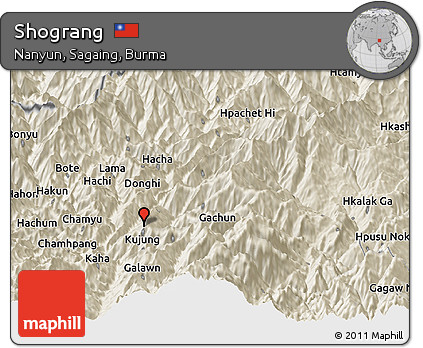 Shaded Relief Panoramic Map of Shograng