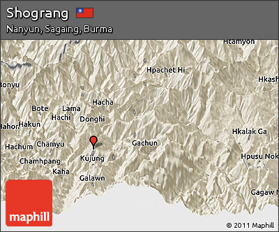 Shaded Relief Panoramic Map of Shograng