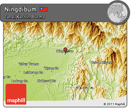 Physical 3D Map of Ningdibum