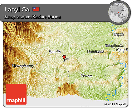 Physical Panoramic Map of Lapyi Ga
