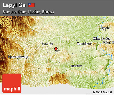 Physical Panoramic Map of Lapyi Ga