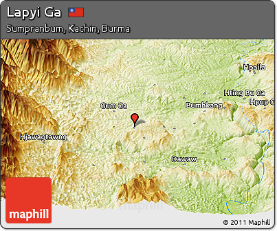 Physical Panoramic Map of Lapyi Ga