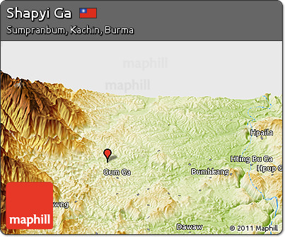 Physical Panoramic Map of Shapyi Ga