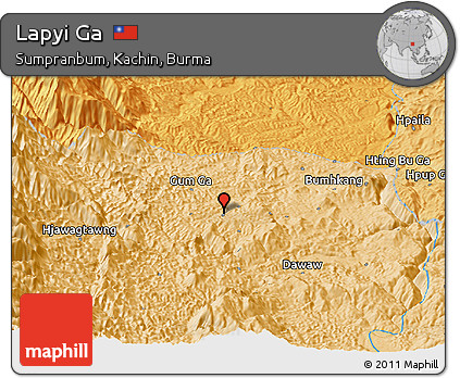 Political Panoramic Map of Lapyi Ga