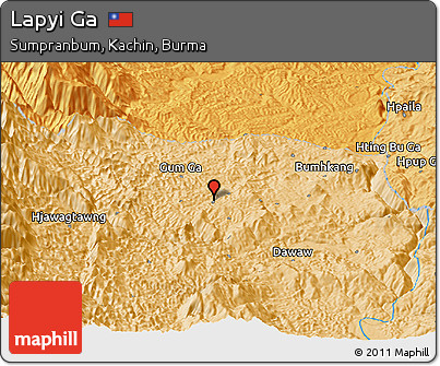 Political Panoramic Map of Lapyi Ga