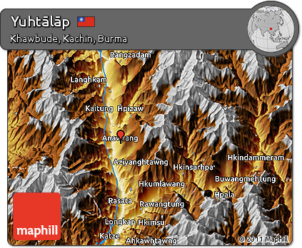 Physical 3D Map of Yuhtālāp