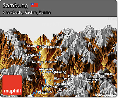 Physical Panoramic Map of Sambung