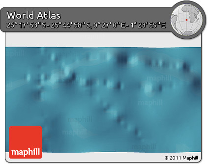 Satellite 3D Map of the Area around 26° 1' 26" S, 0° 55' 29" E