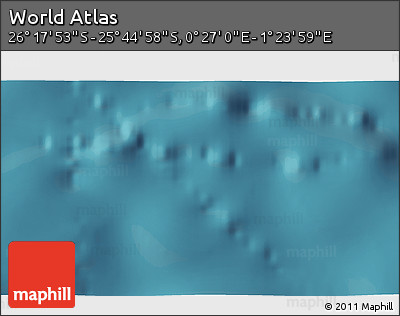 Satellite 3D Map of the Area around 26° 1' 26" S, 0° 55' 29" E