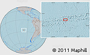 Gray Location Map of the area around 26° 1' 26" S, 100° 13' 29" W, hill shading