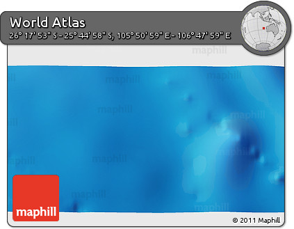 Physical 3D Map of the Area around 26° 1' 26" S, 106° 19' 29" E
