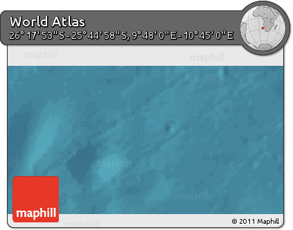 Satellite 3D Map of the Area around 26° 1' 26" S, 10° 16' 30" E