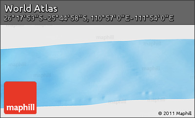 Physical Panoramic Map of the Area around 26° 1' 26" S, 111° 25' 30" E