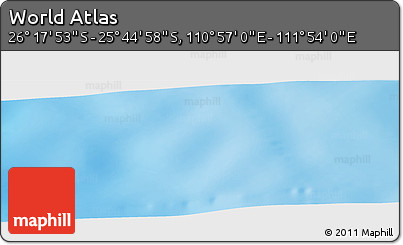 Physical Panoramic Map of the Area around 26° 1' 26" S, 111° 25' 30" E