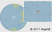 Savanna Style Location Map of the area around 26° 1' 26" S, 111° 16' 30" W, hill shading